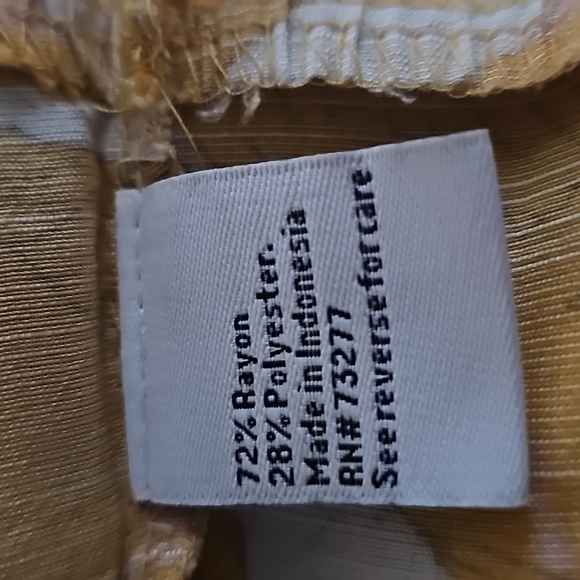 Nine West Yellow Leaf Print Sleeveless Blouse Tank XL - Picture 5 of 9